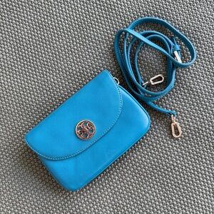 Tory Burch Turquoise Robinson Small Crossbody Bag